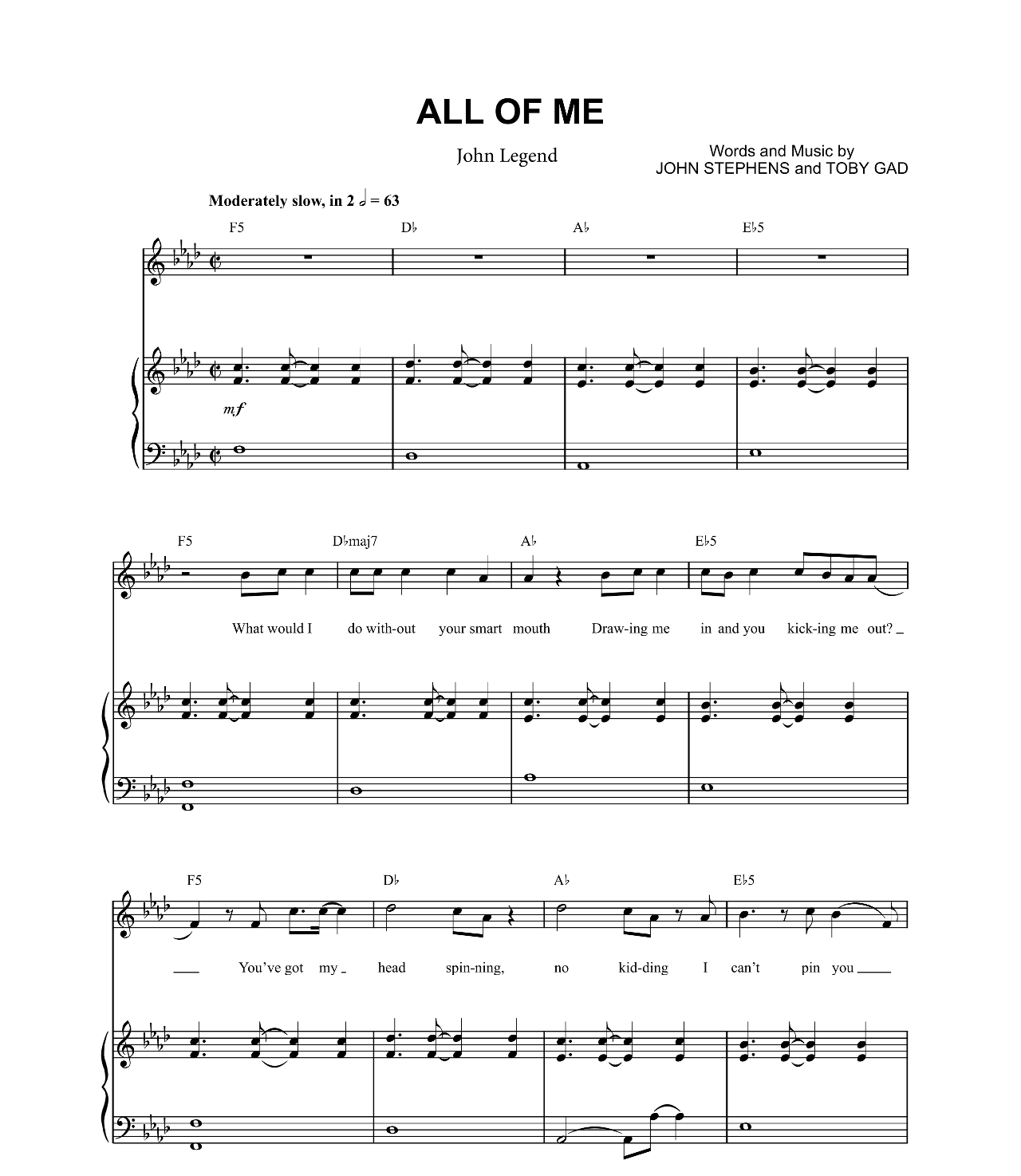 All Of Me sheet music