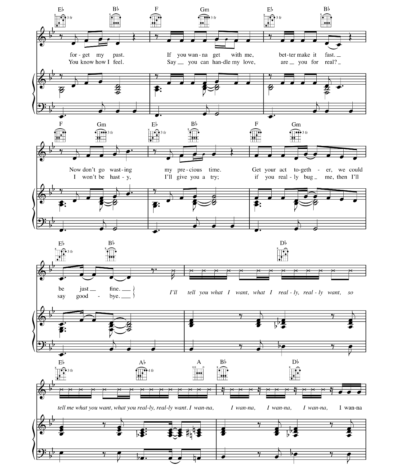 Wannabe sheet music 2