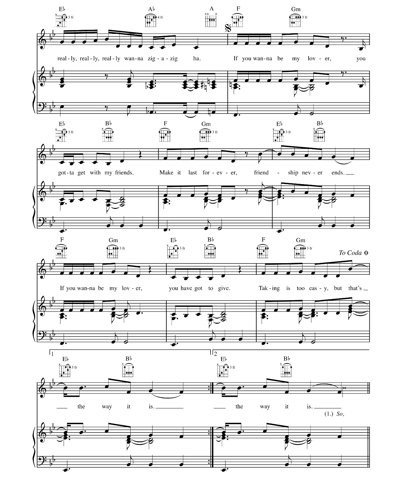 Wannabe sheet music 3