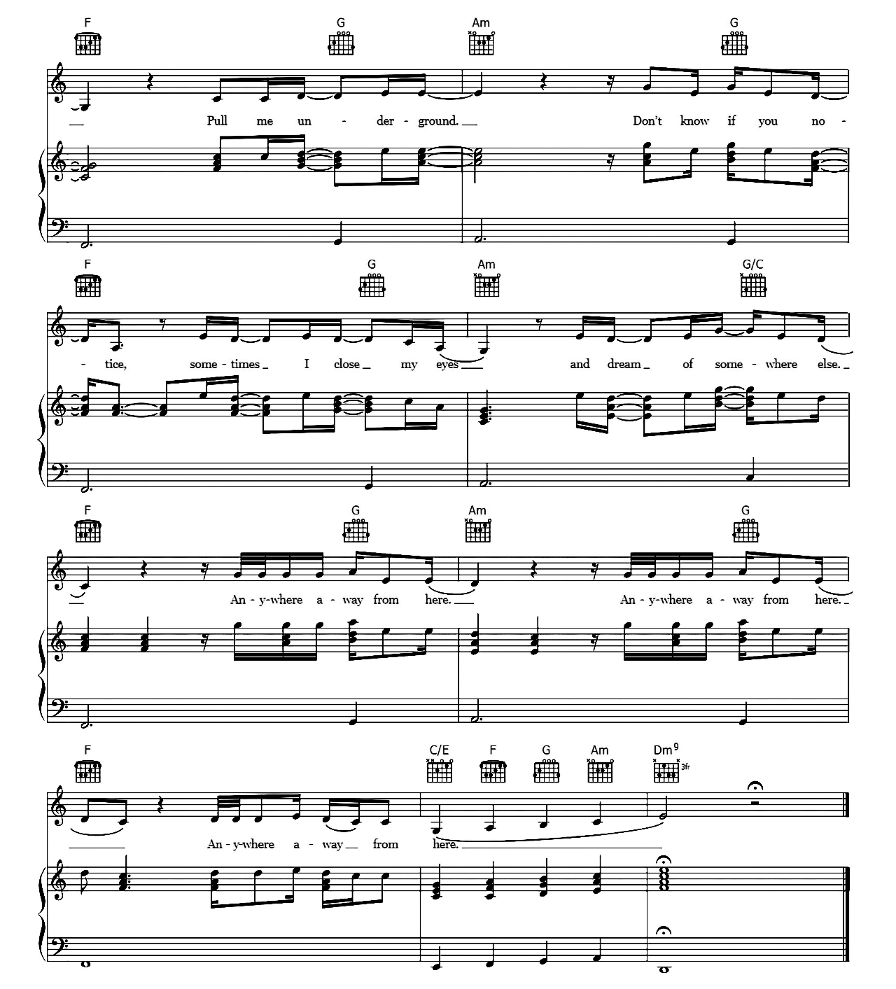 Anywhere Away From Here sheet music 5
