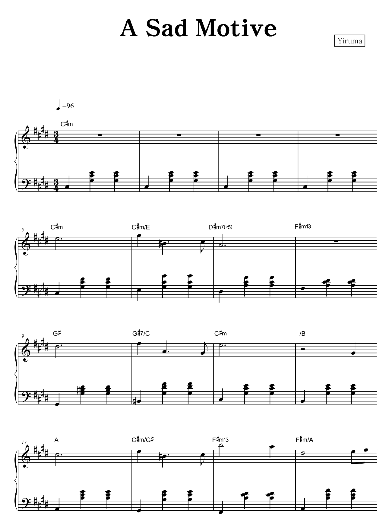 A Sad Motive sheet music