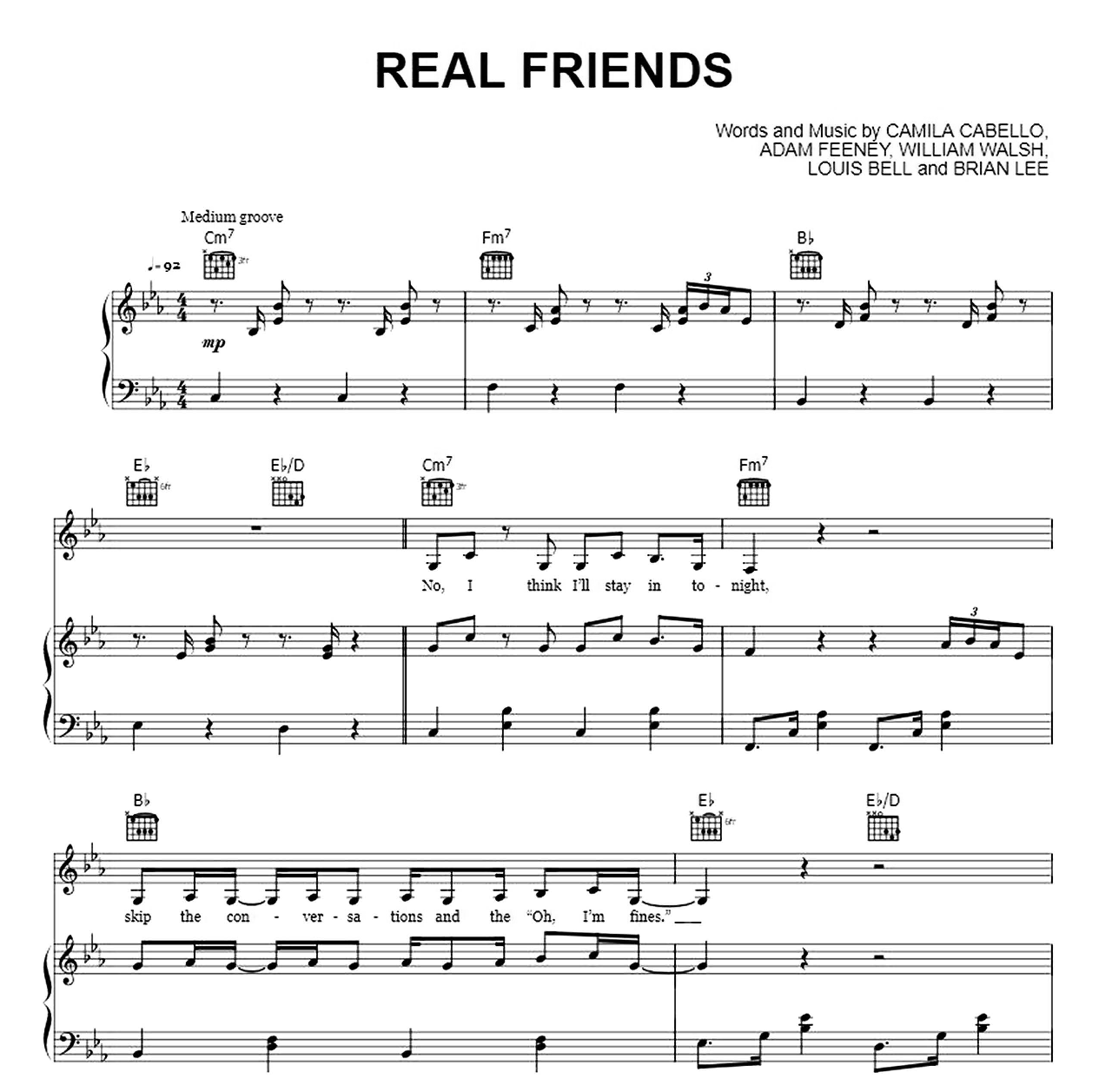 Real Friends sheet music