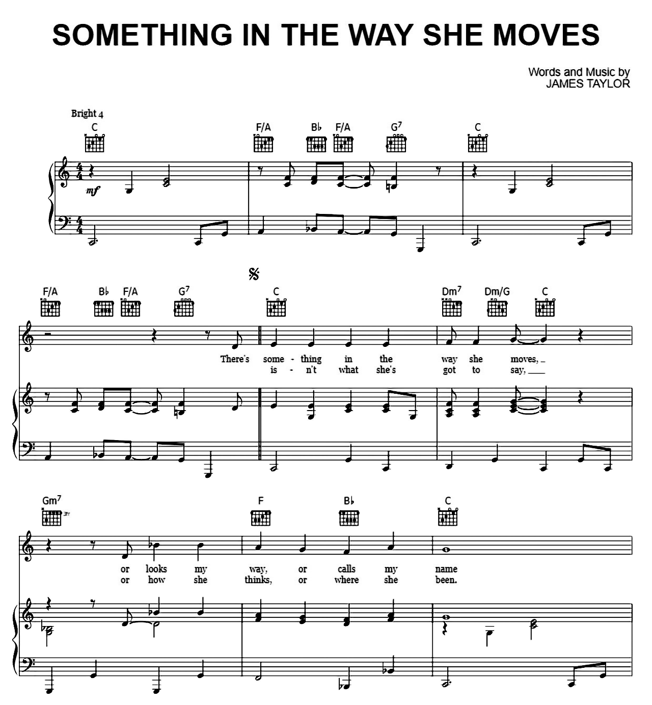 Something In The Way She Moves sheet music