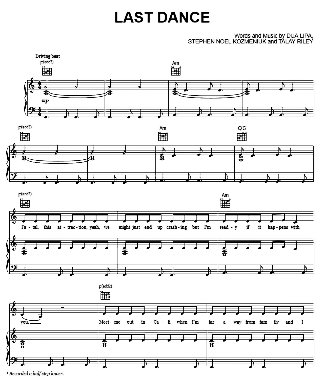 Last Dance sheet music