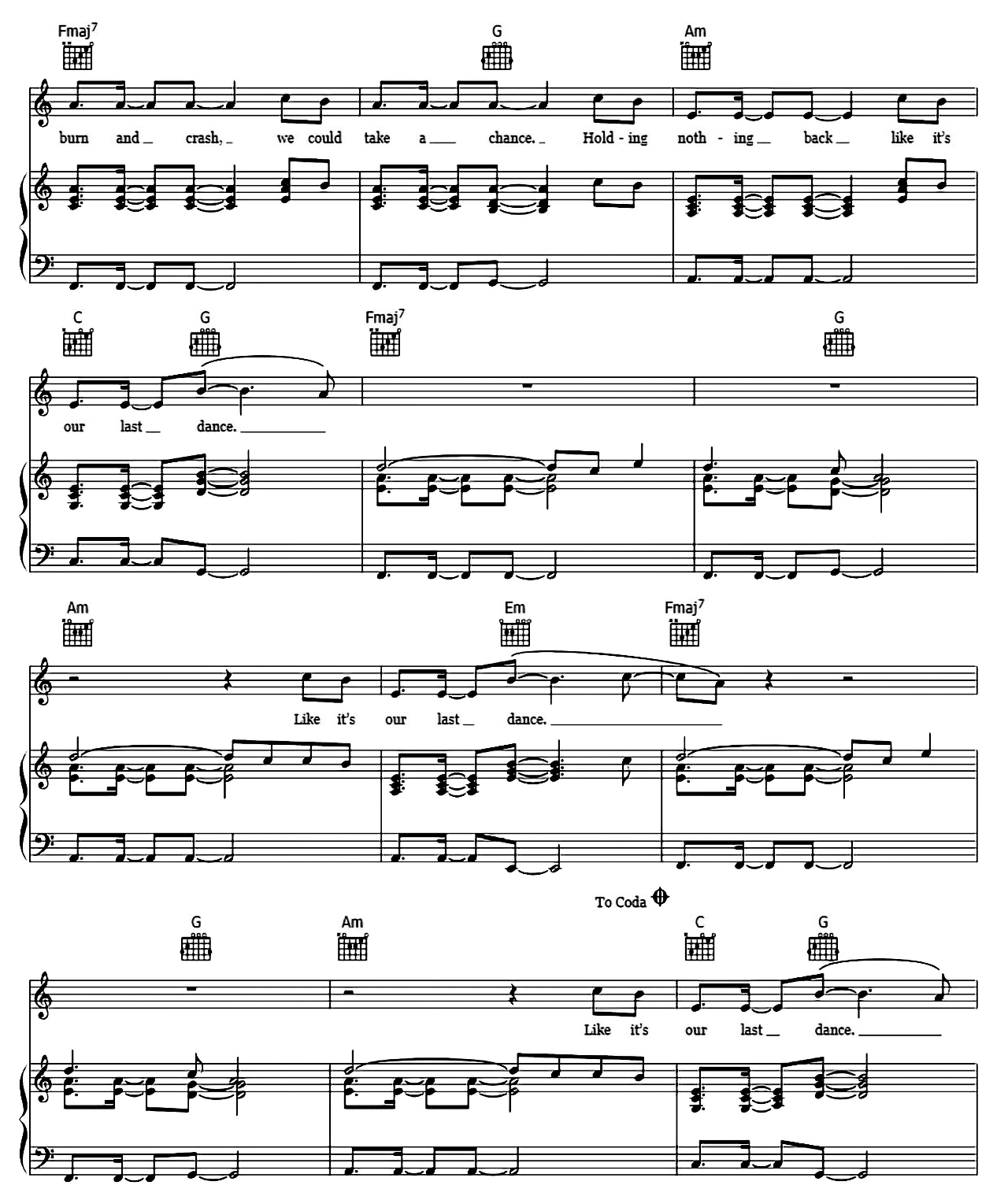 Last Dance sheet music 3