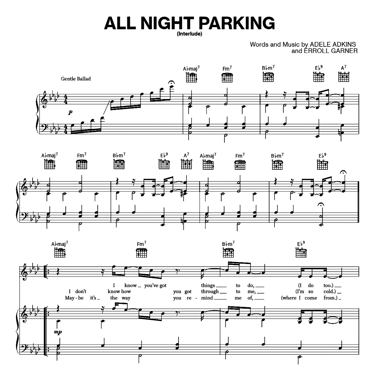 All Night Parking sheet music