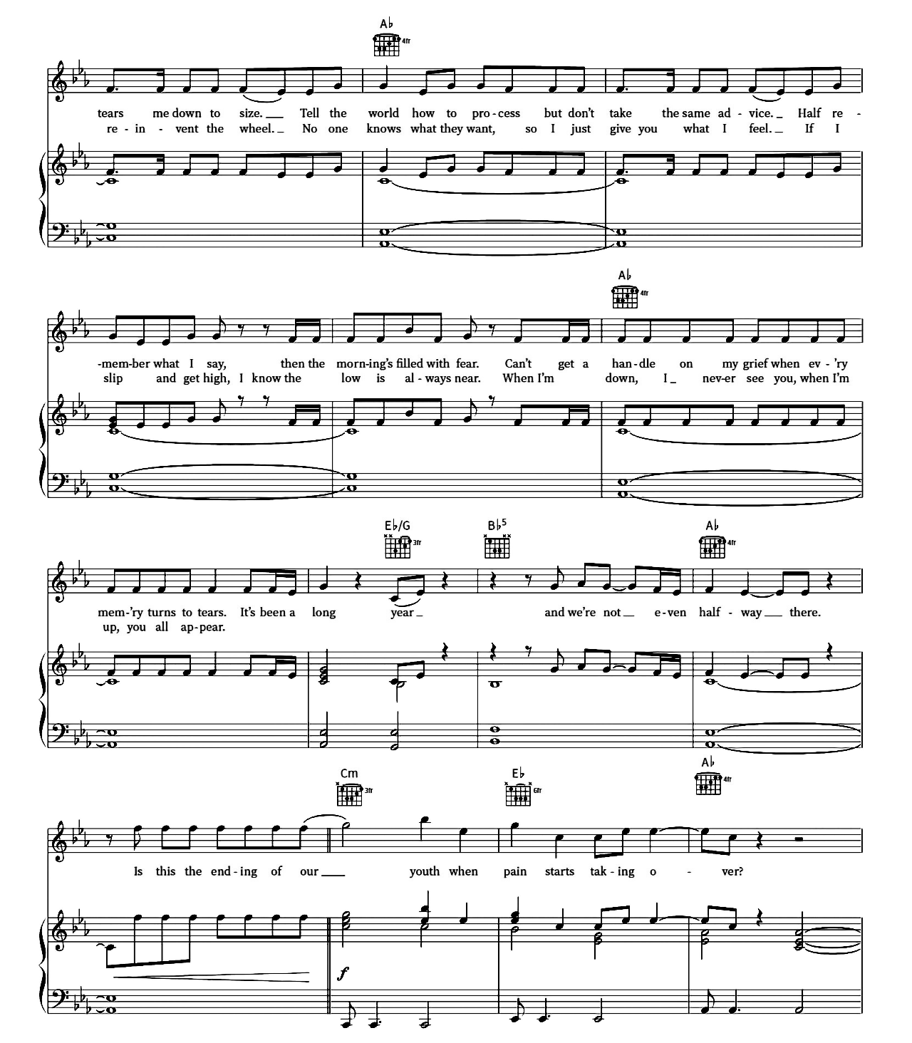 End Of Youth sheet music 2