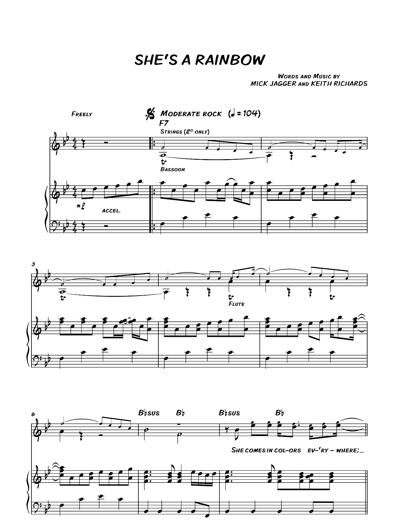 She's A Rainbow sheet music
