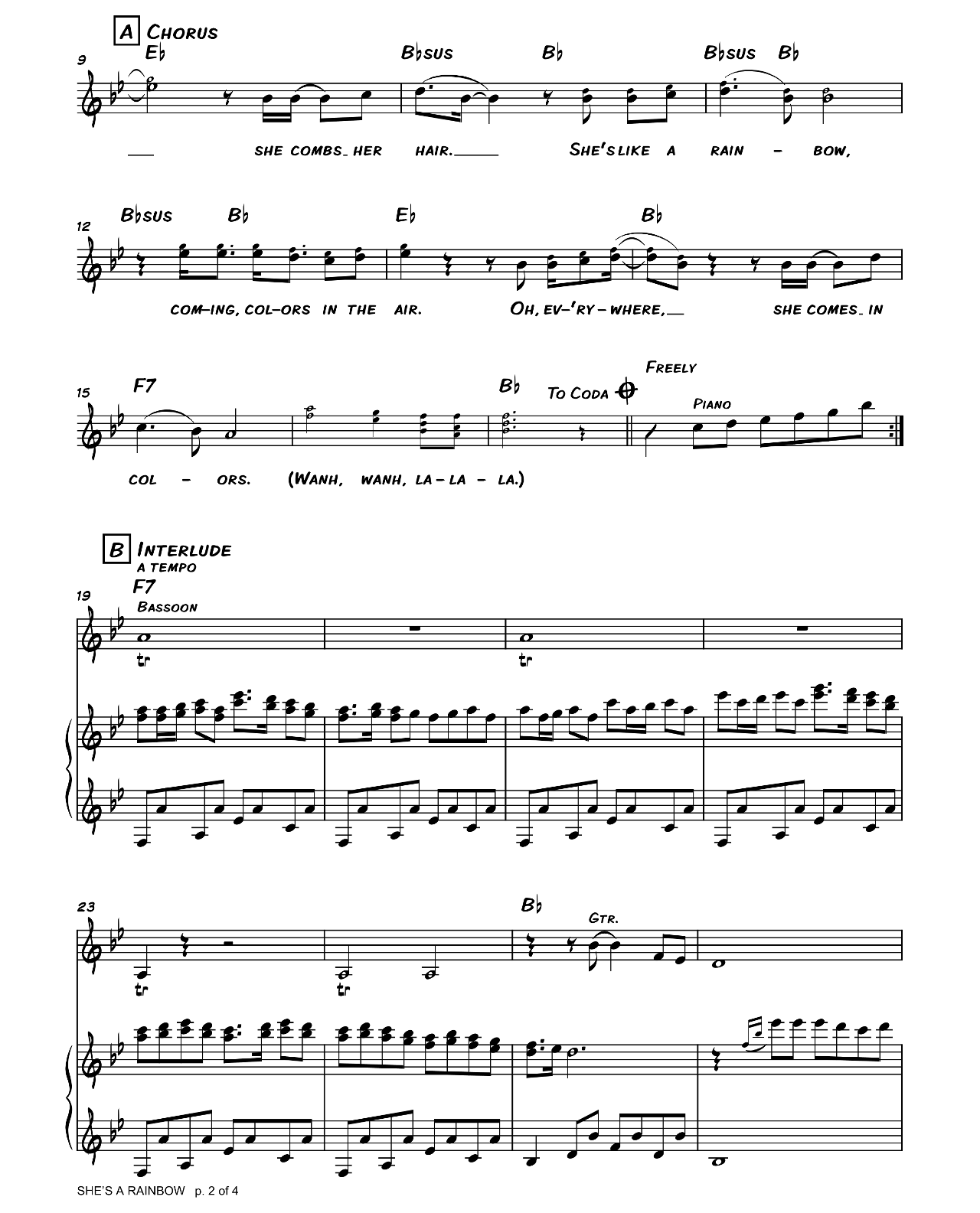 She's A Rainbow sheet music 2