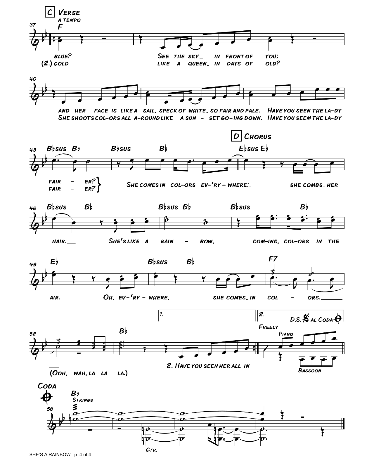 She's A Rainbow sheet music 4