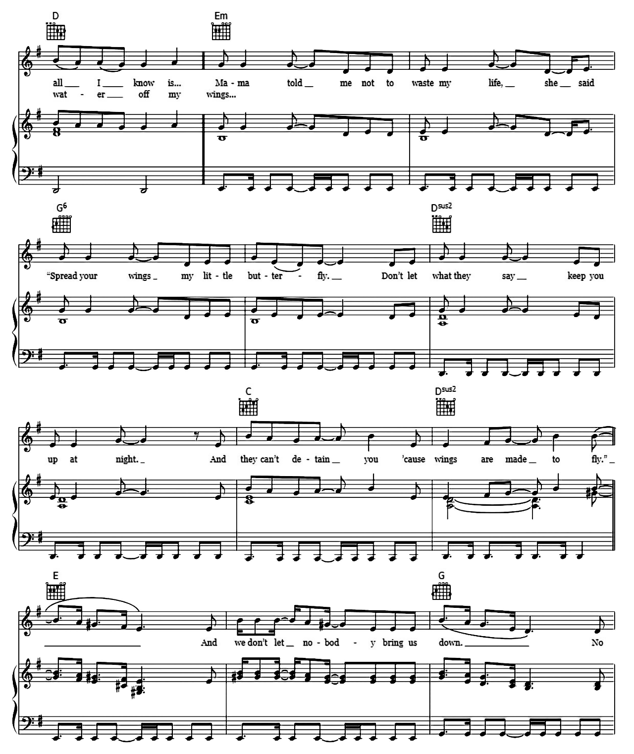 Wings sheet music 3