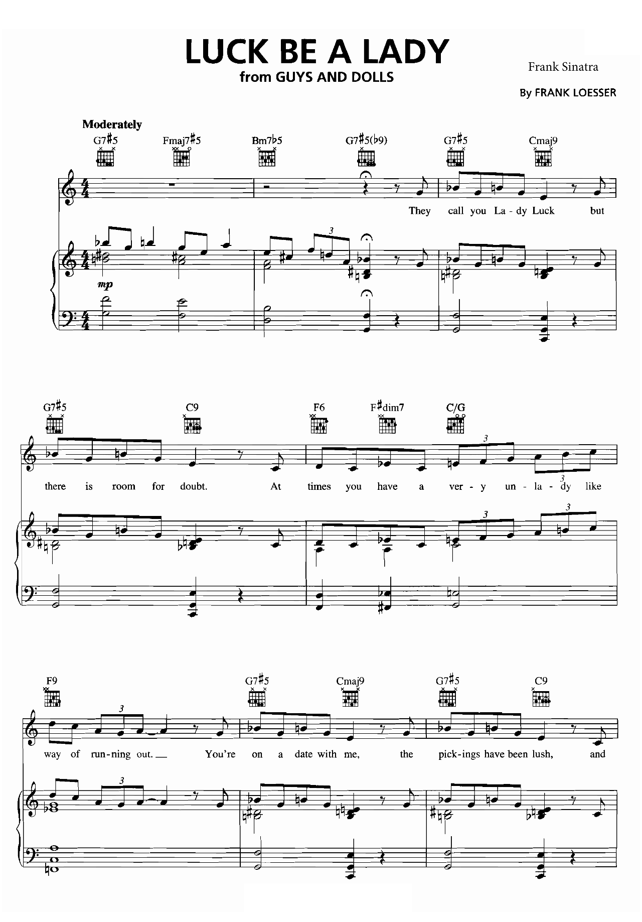 Luck Be A Lady sheet music