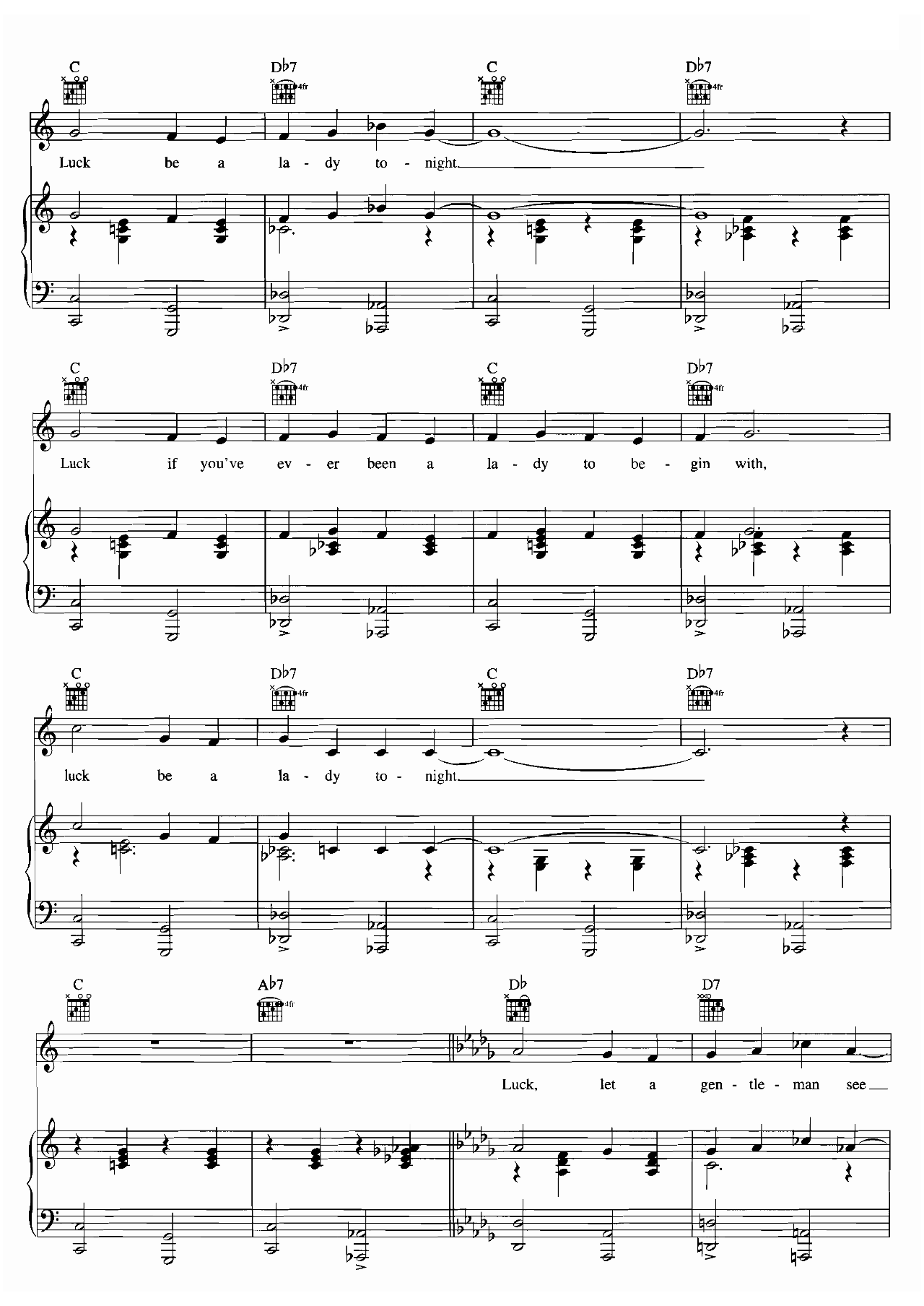 Luck Be A Lady sheet music 3