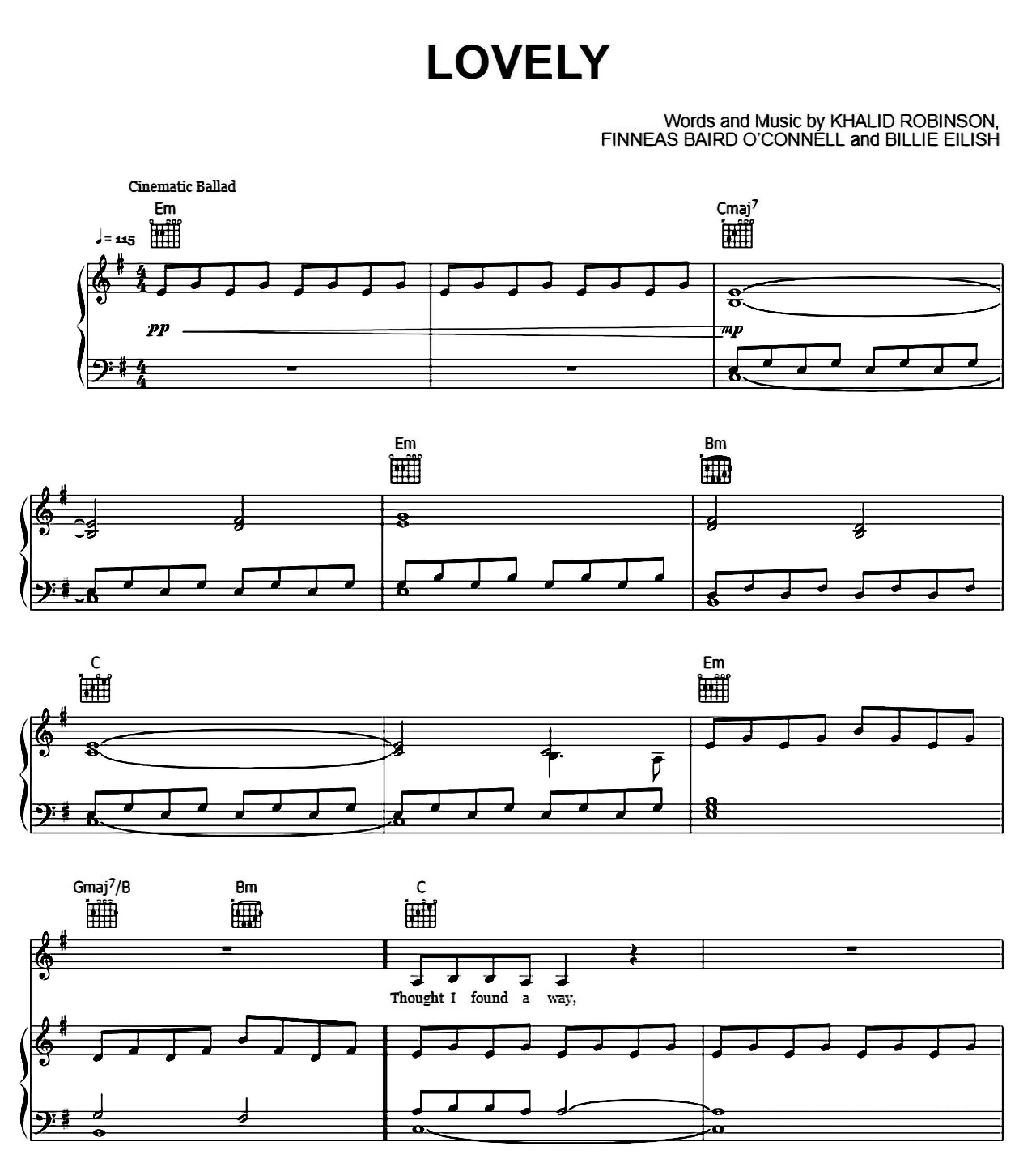 Lovely (from 13 Reasons Why) sheet music