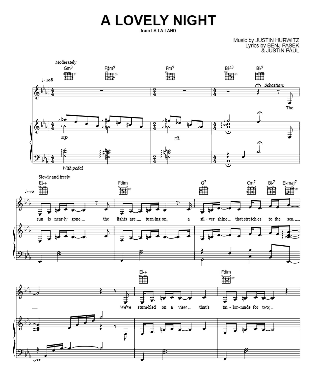 A Lovely Night sheet music