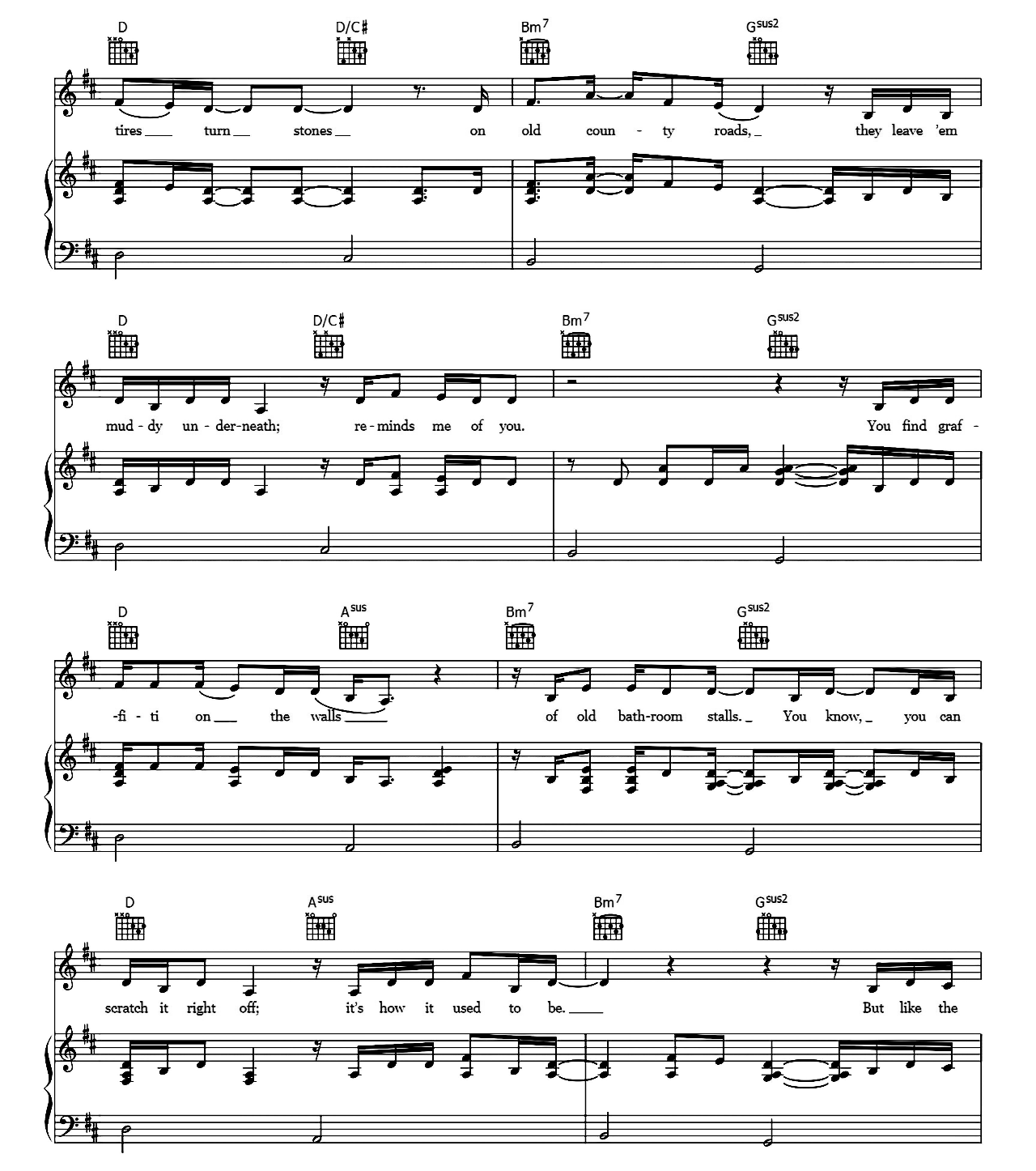 You All Over Me sheet music 2