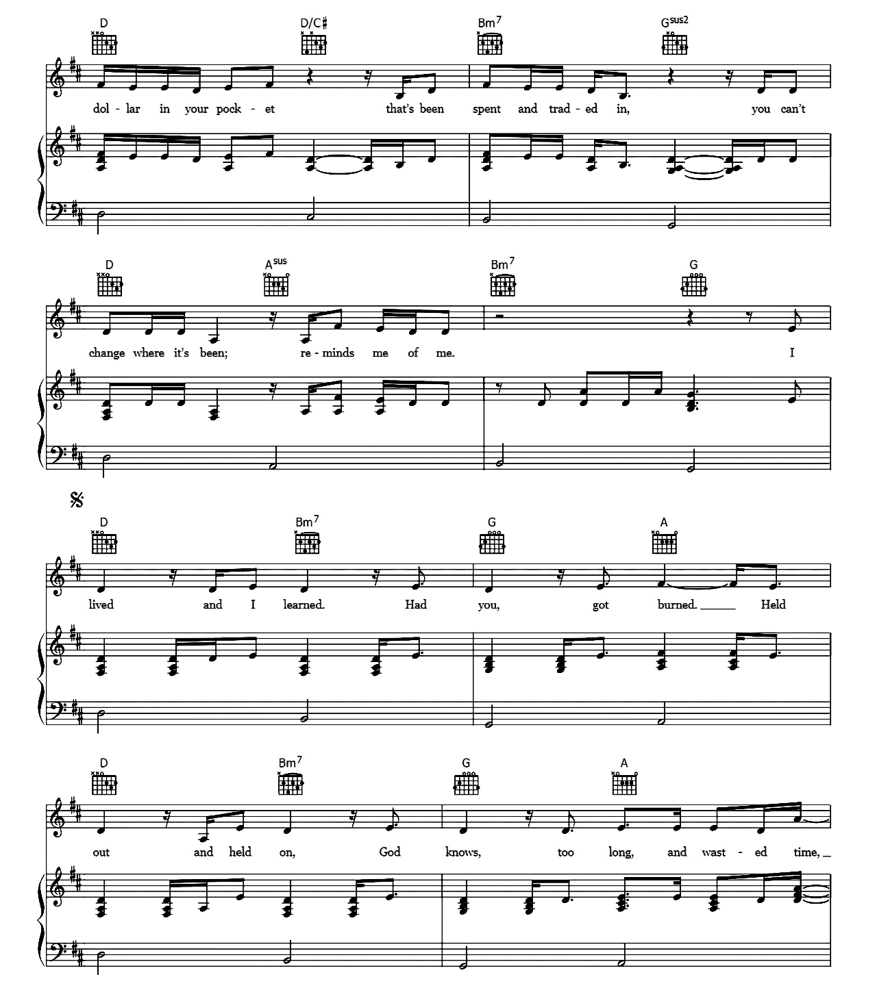 You All Over Me sheet music 3