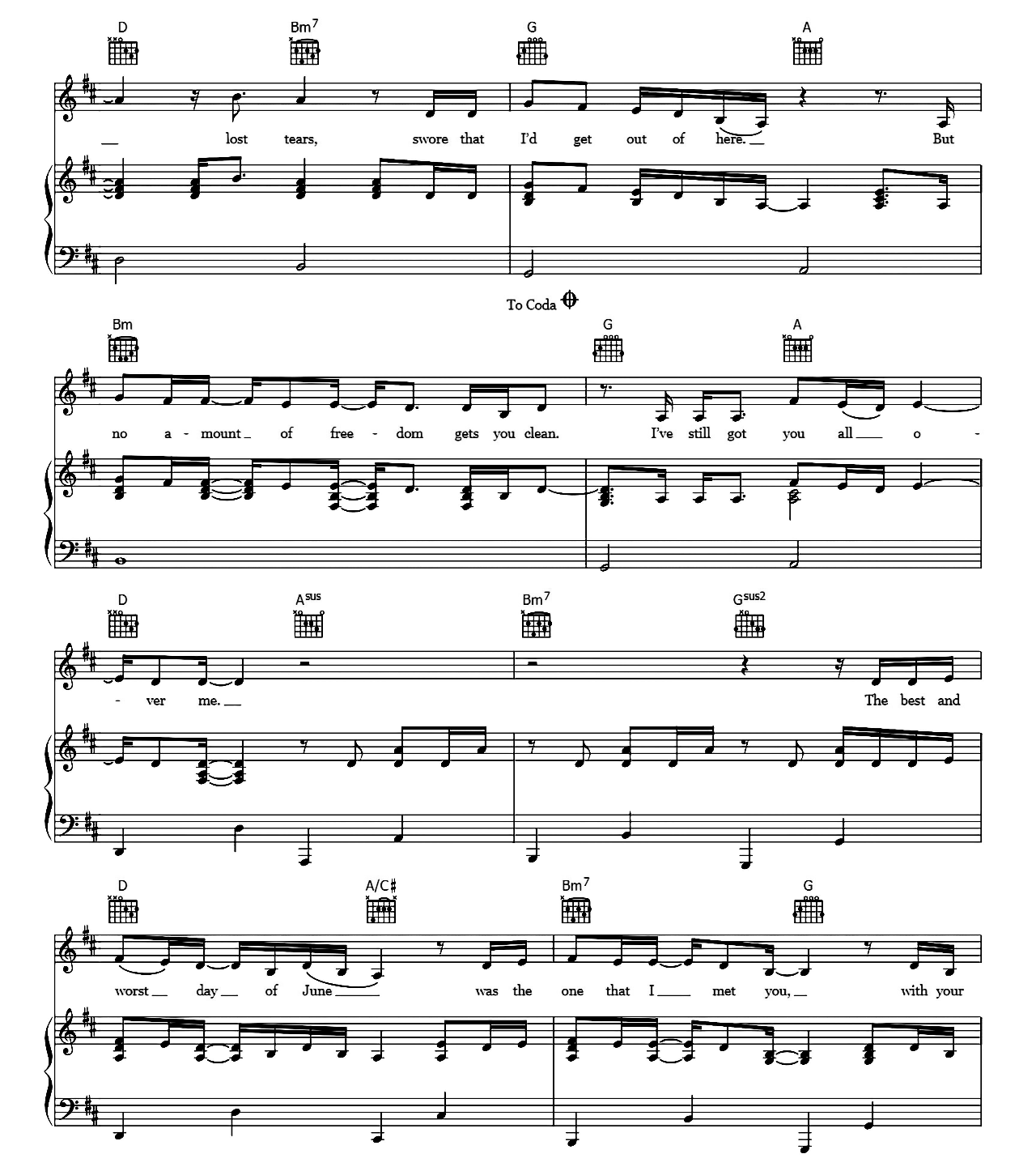 You All Over Me sheet music 4