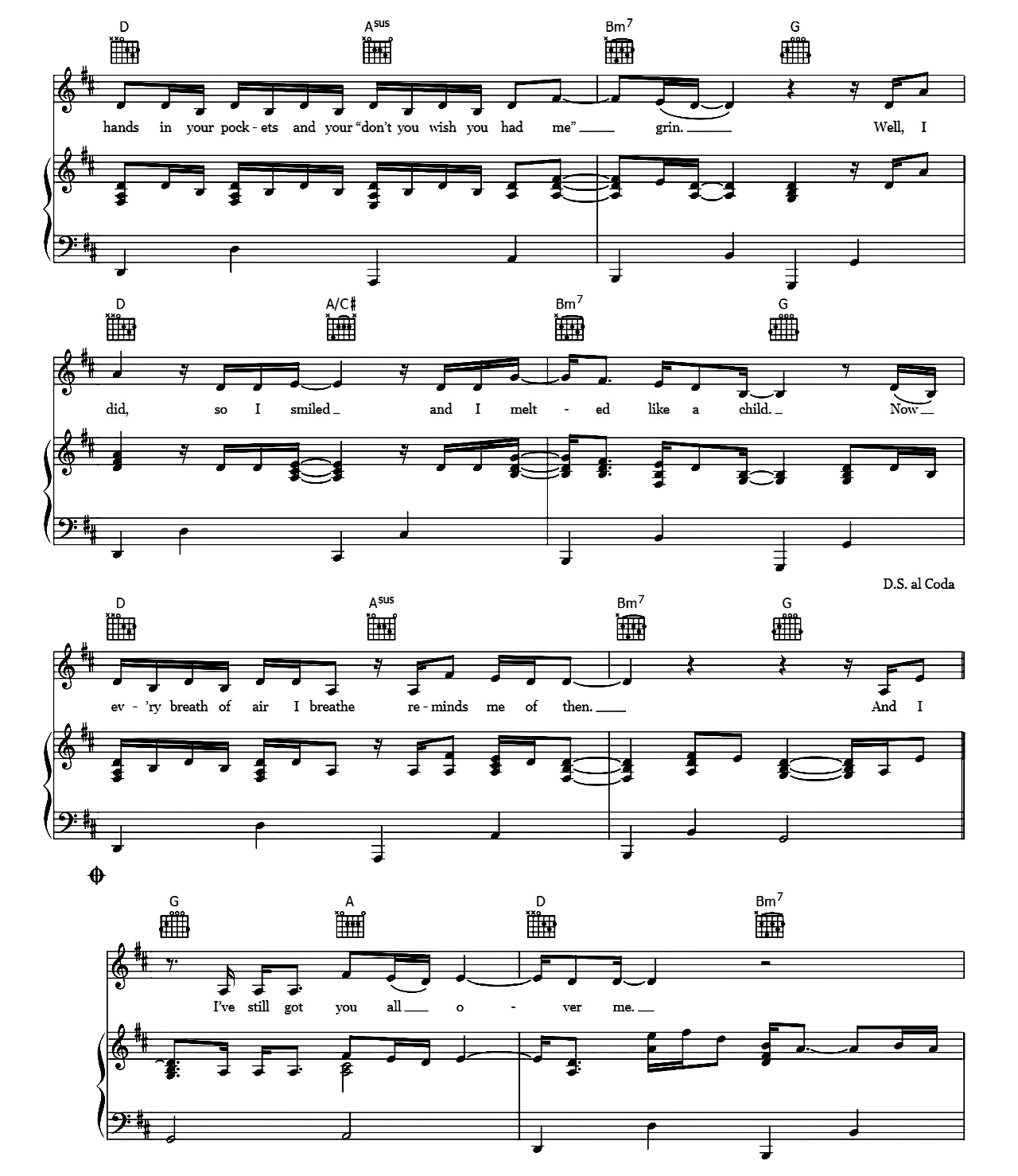You All Over Me sheet music 5