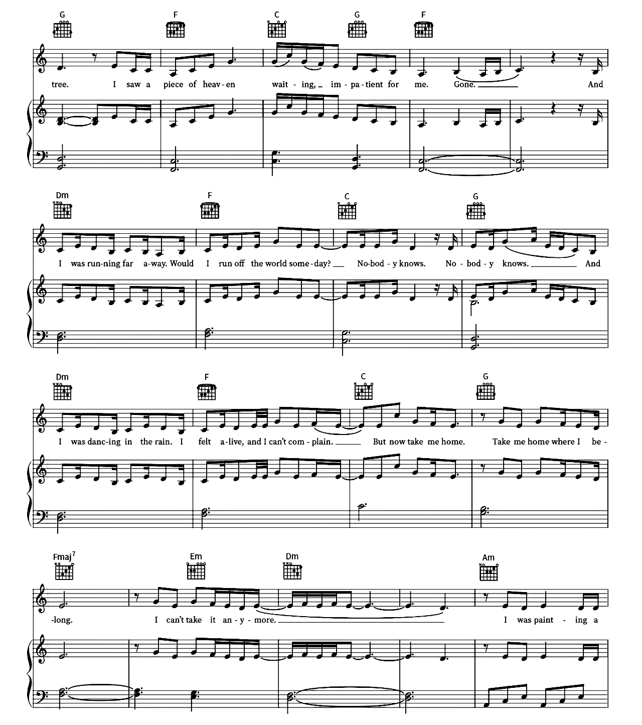 Runaway sheet music 2