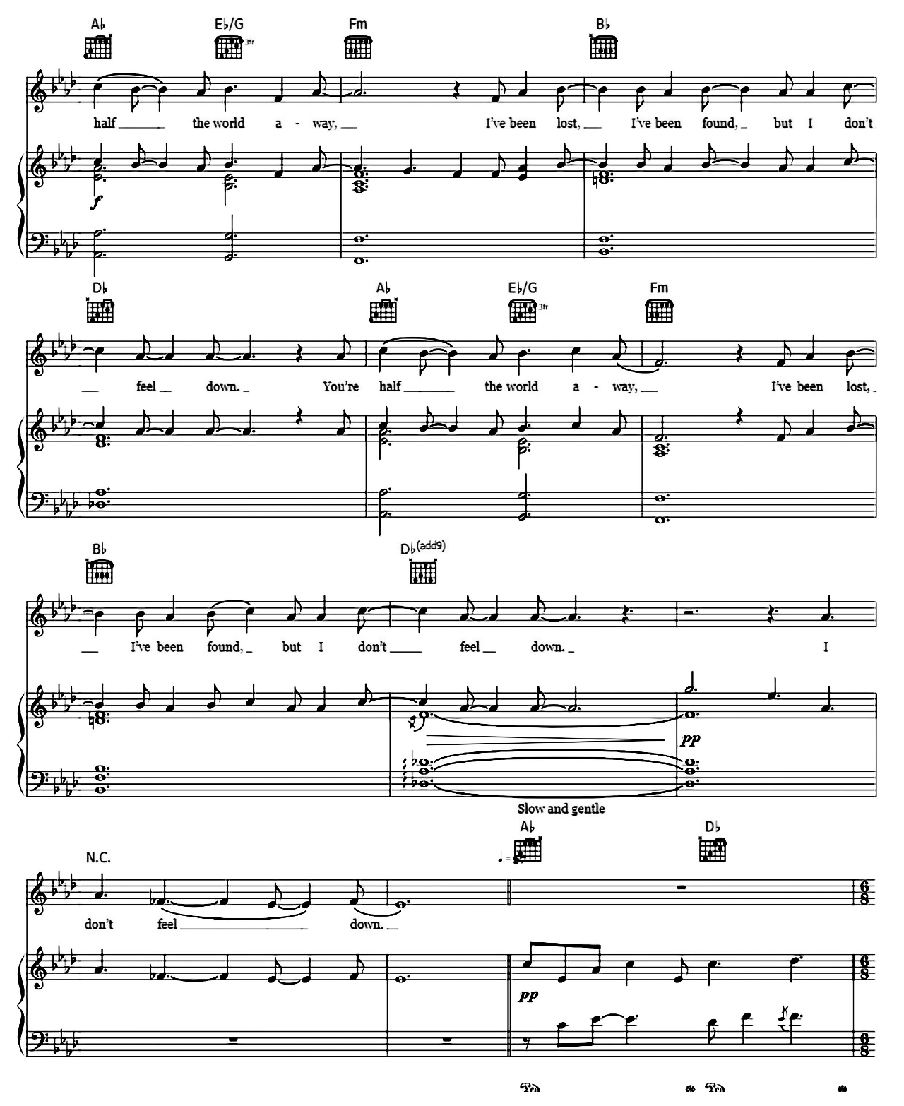 Half The World Away sheet music 6