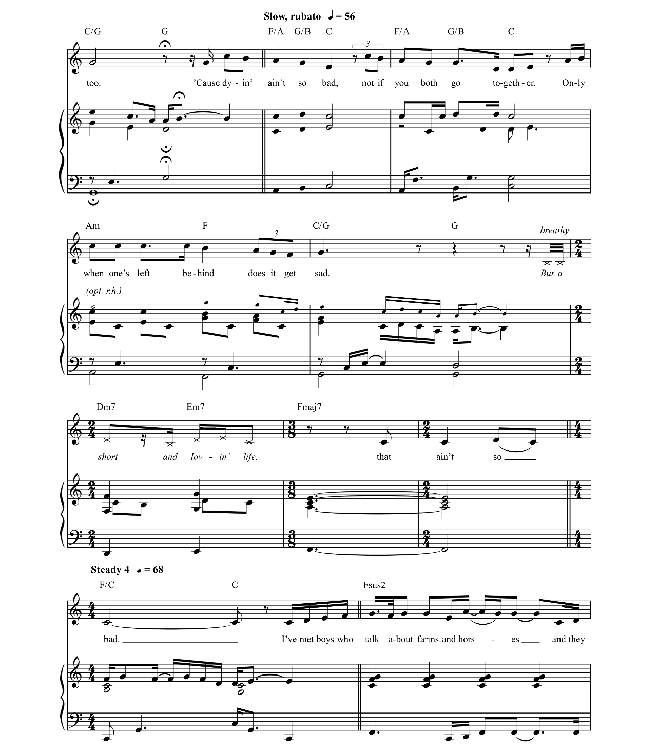 Dyin' Ain't So Bad (from Bonnie & Clyde) sheet music 3