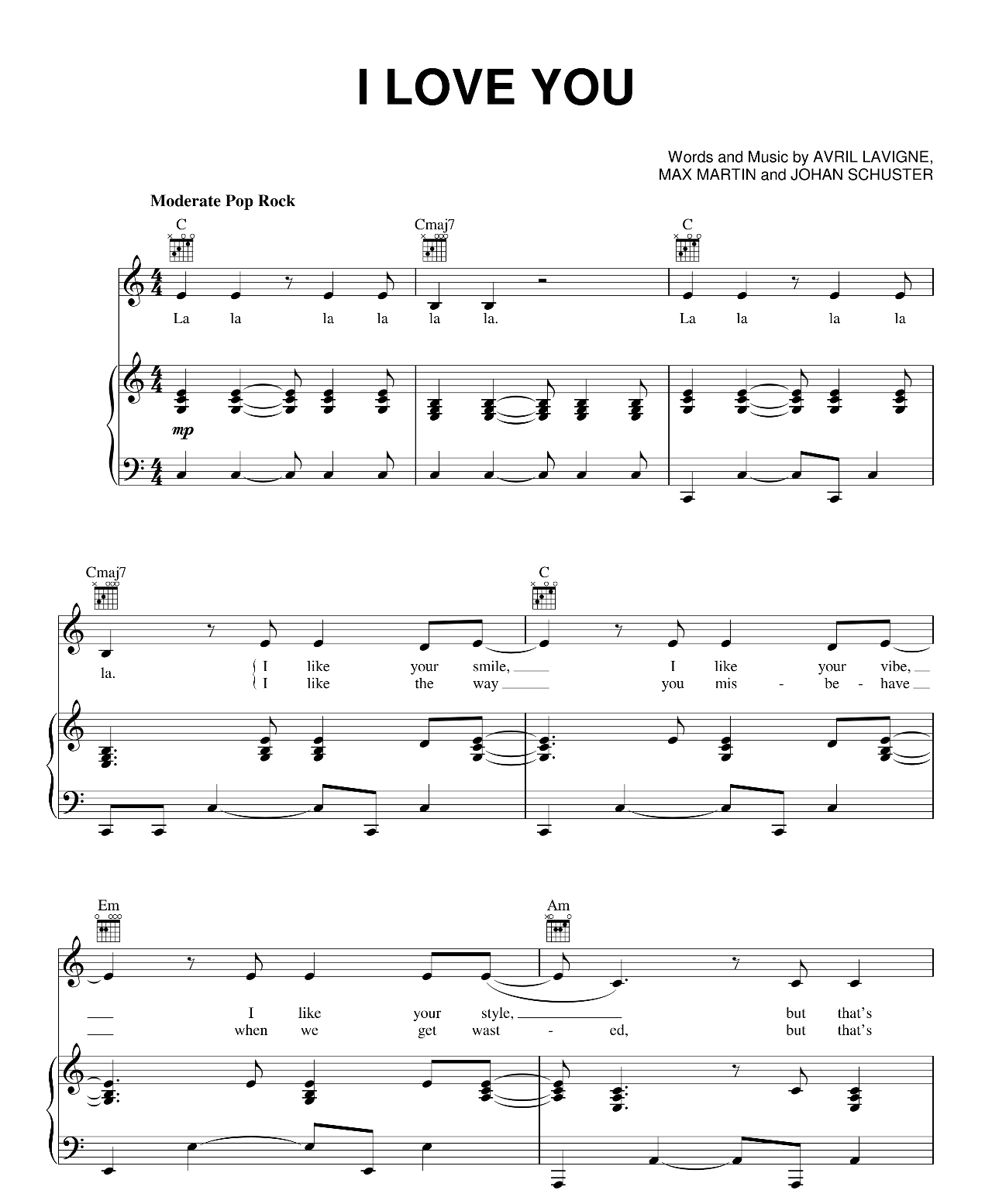 I Love You sheet music