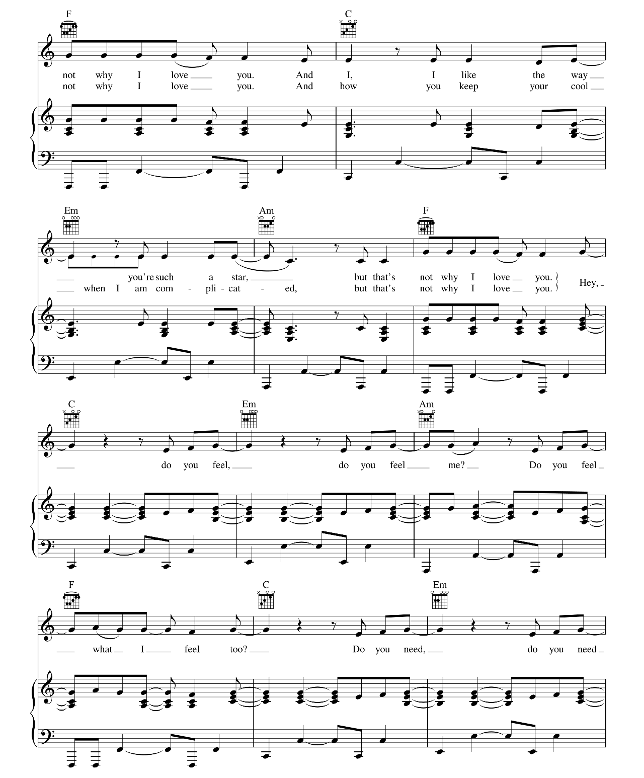 I Love You sheet music 2