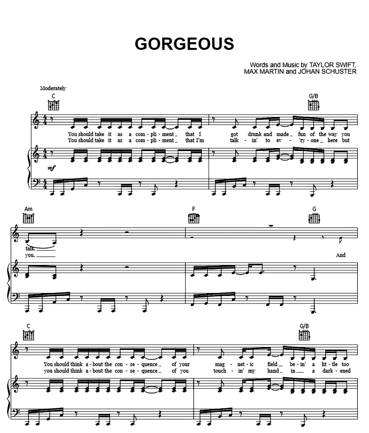 Gorgeous sheet music