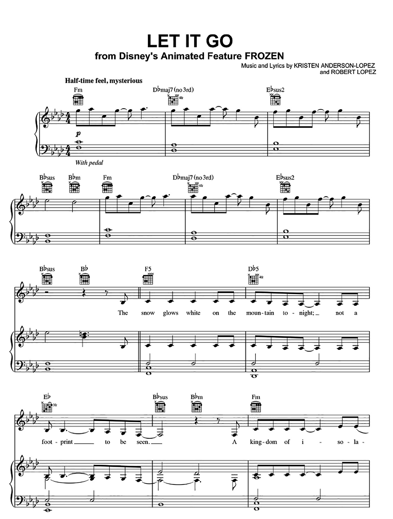 Let It Go sheet music