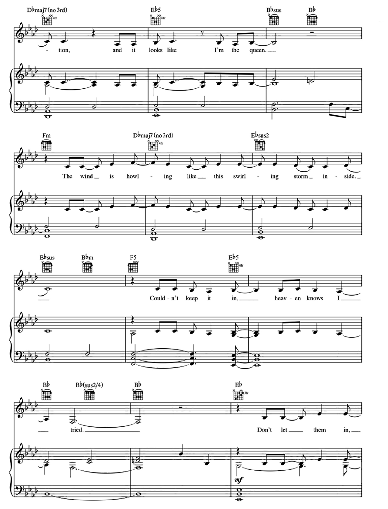 Let It Go sheet music 2