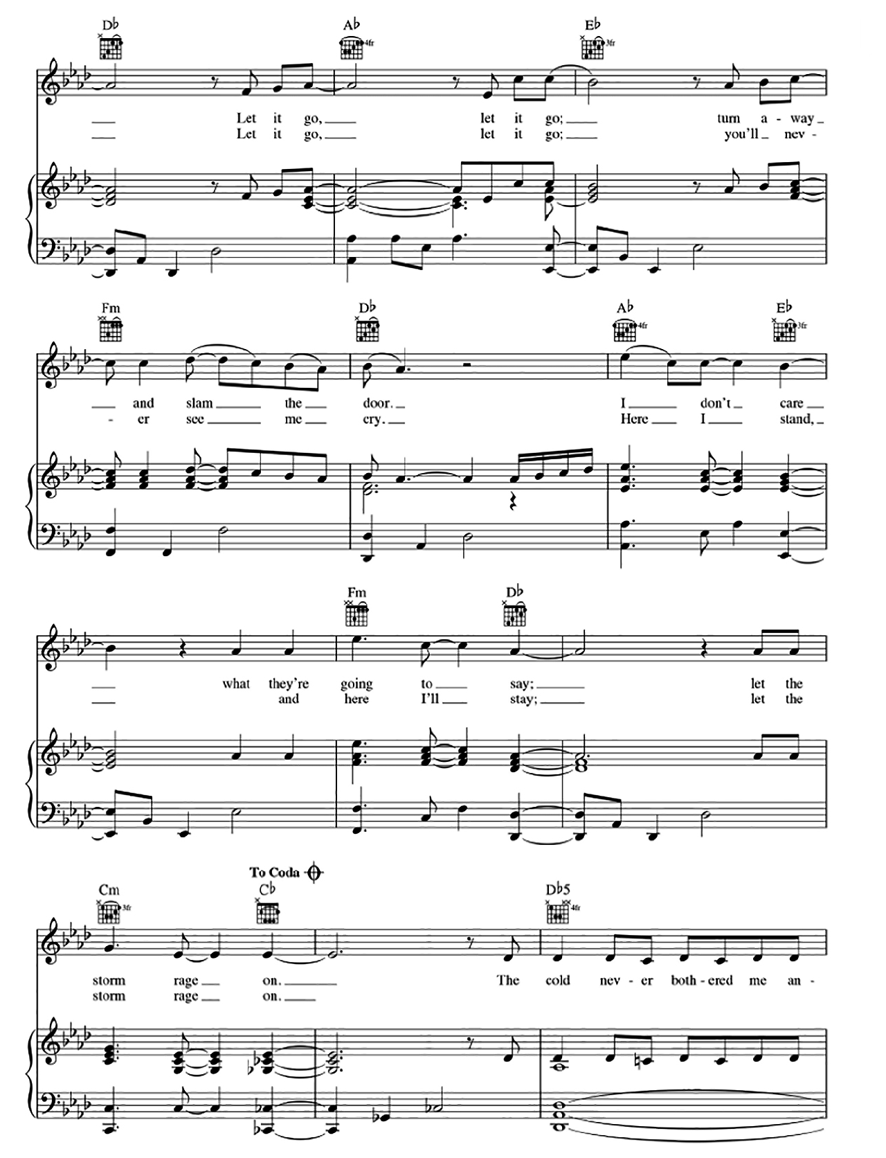 Let It Go sheet music 4