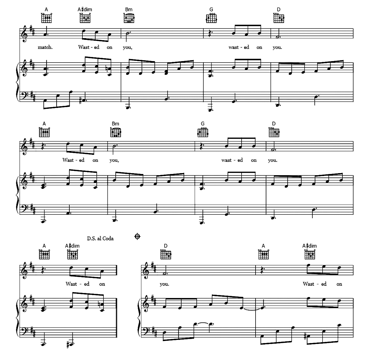 Wasted On You sheet music 5