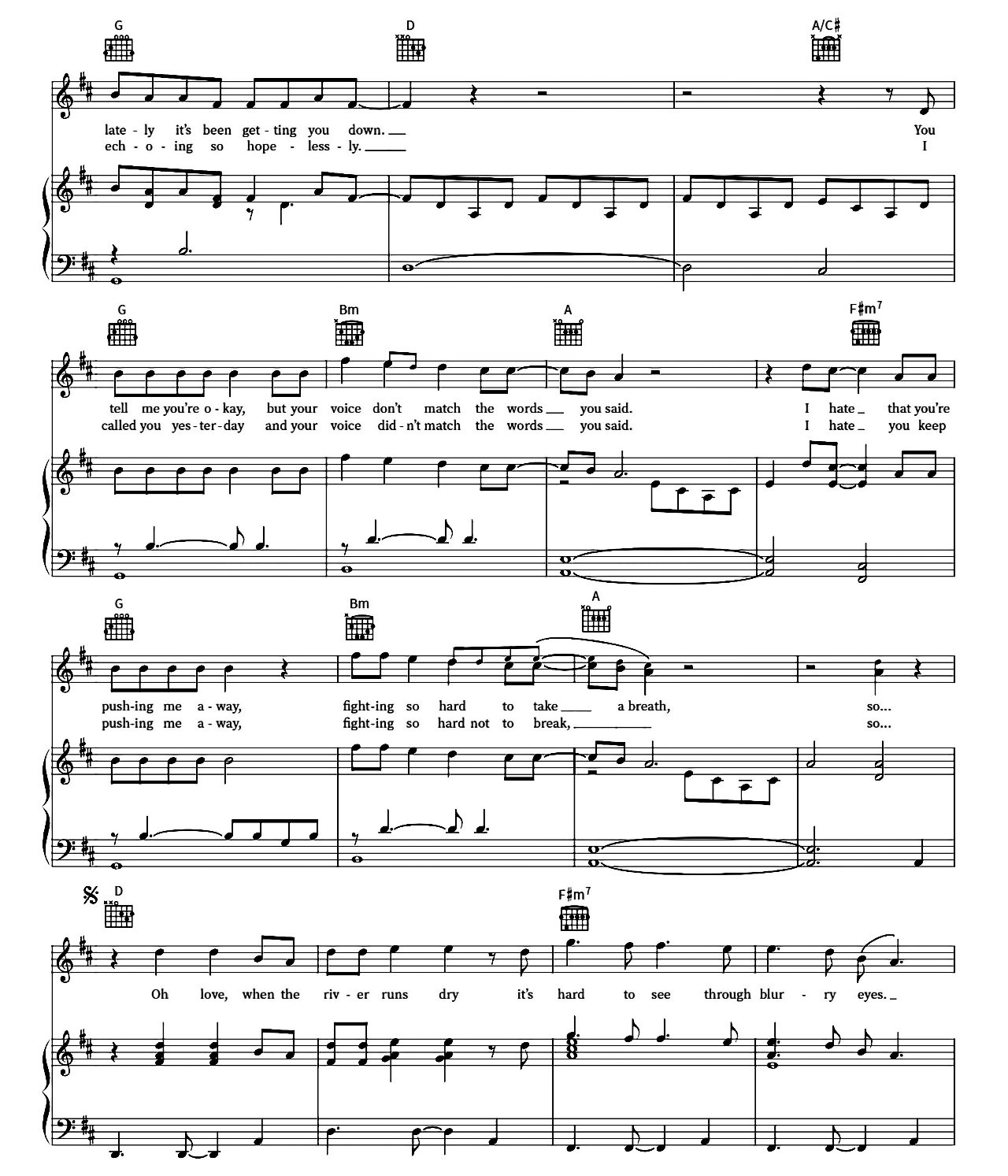 Blurry Eyes sheet music 2