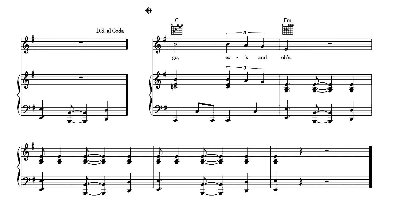 Ex's & Oh's sheet music 5