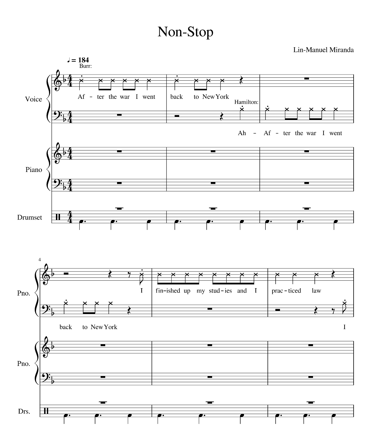 Non Stop sheet music
