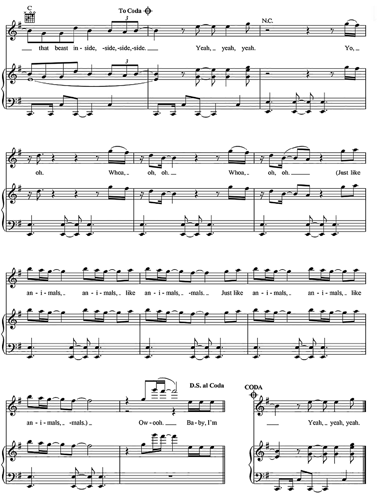 Animals sheet music 6