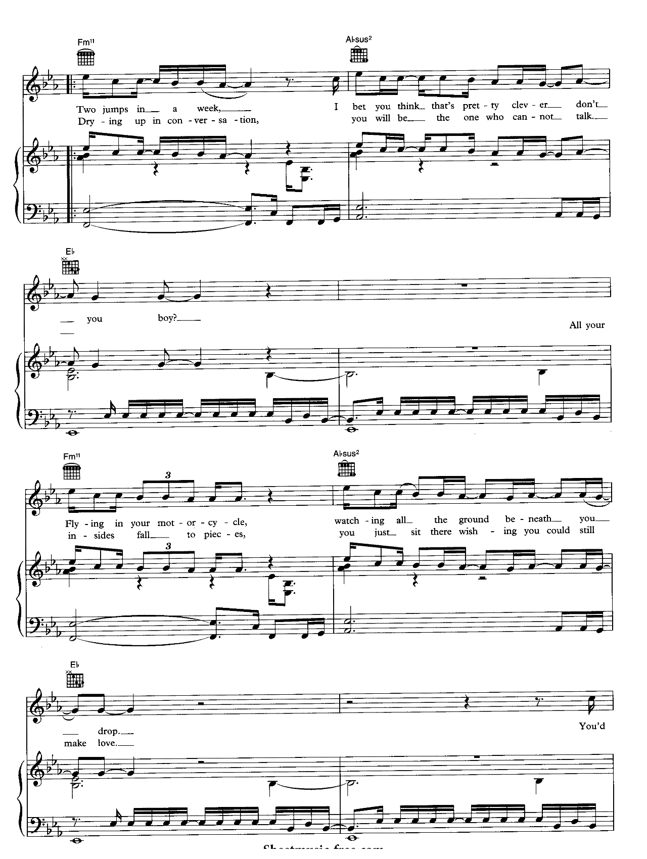 High And Dry sheet music 2