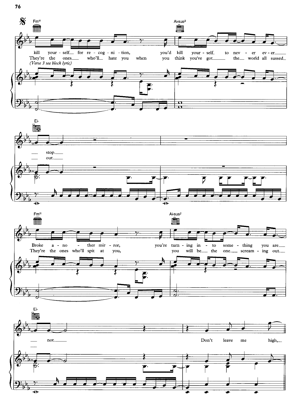 High And Dry sheet music 3