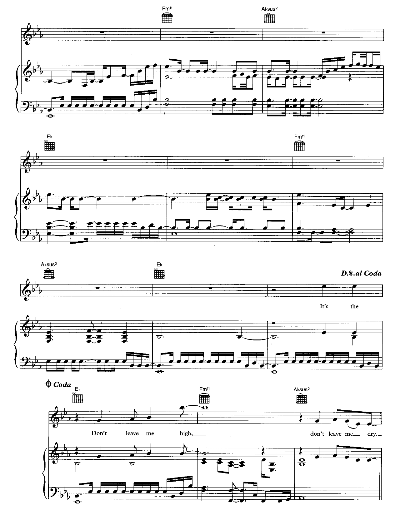 High And Dry sheet music 5