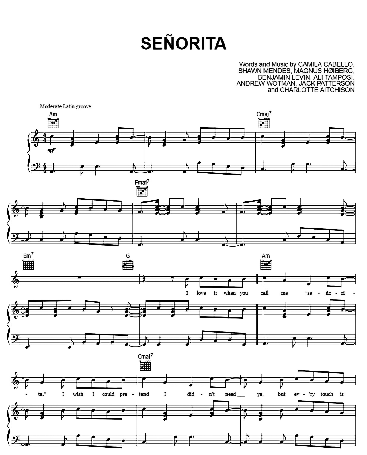 Senorita sheet music