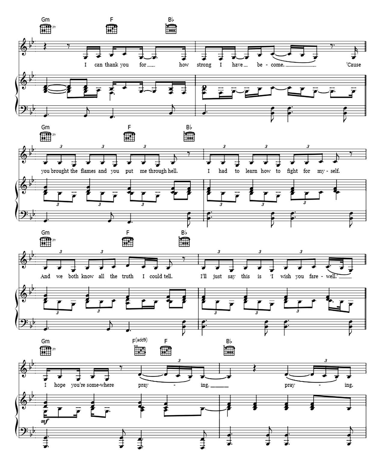 Praying sheet music 2