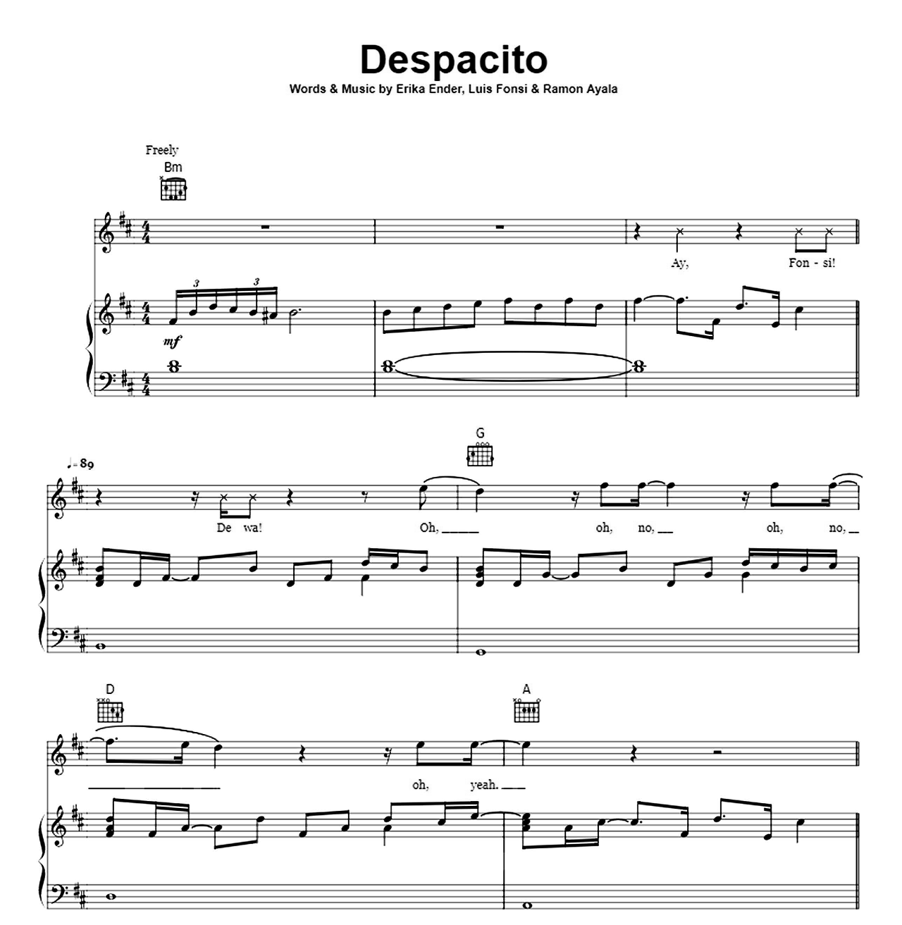 Despacito Remix sheet music
