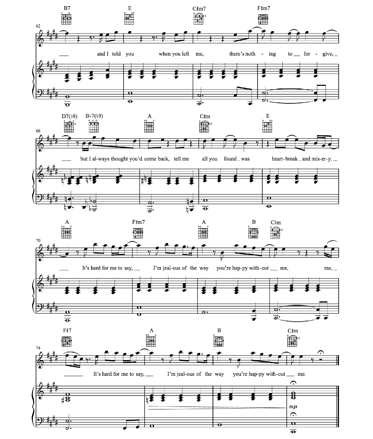 Jealous sheet music 5