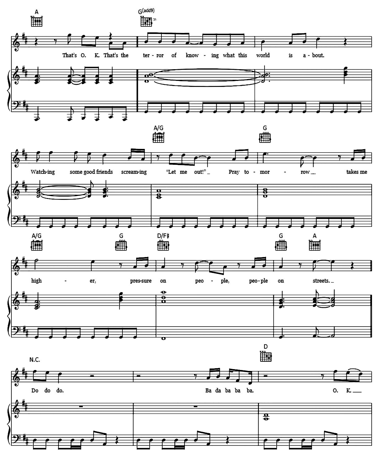 Under Pressure sheet music 3