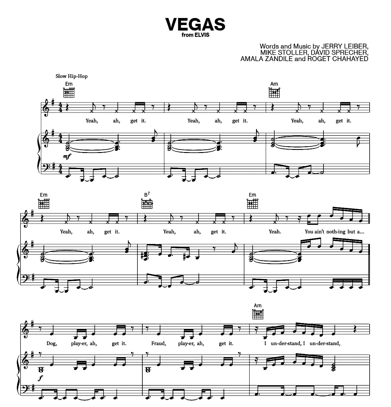 Vegas sheet music