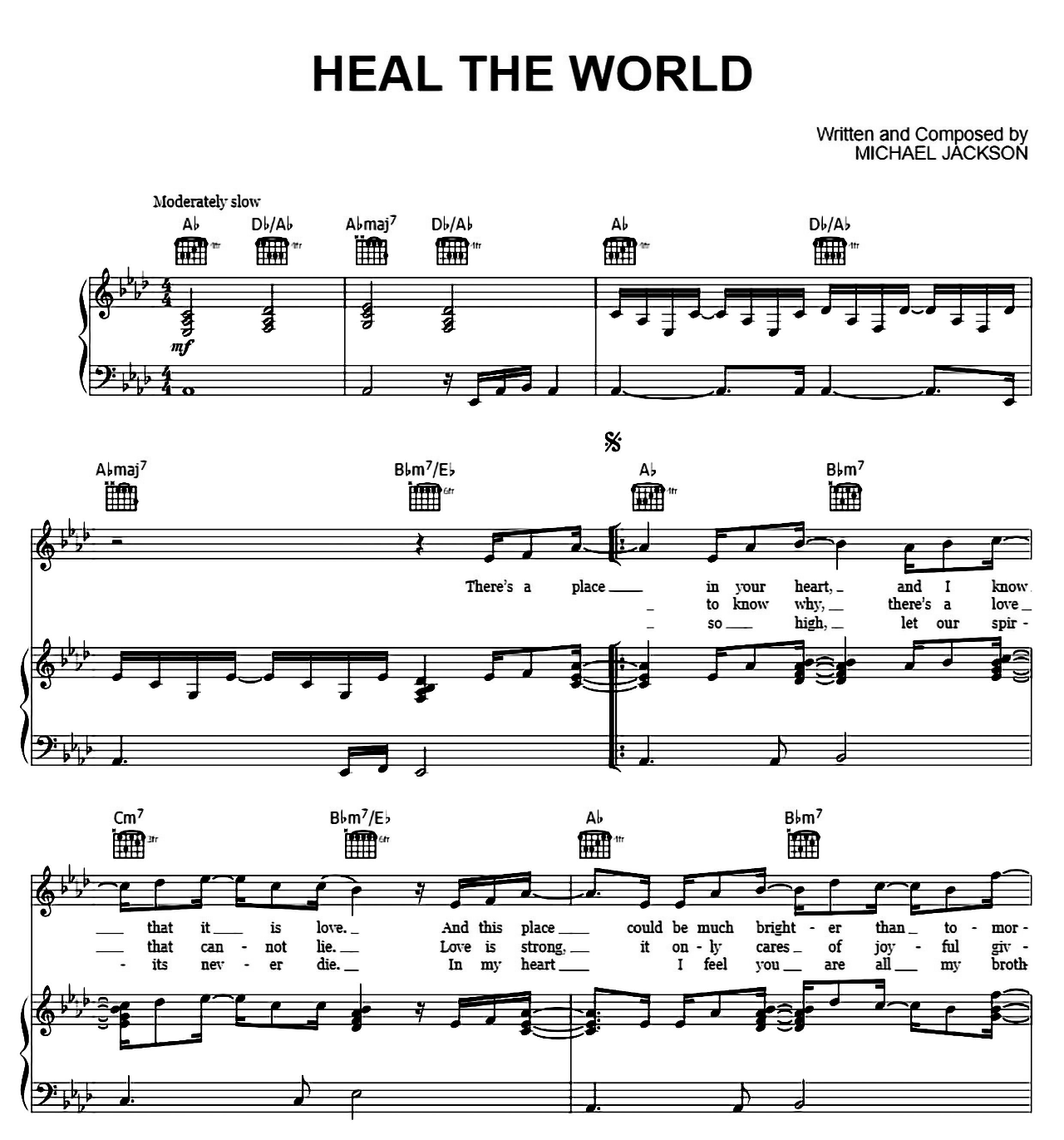 Heal The World sheet music