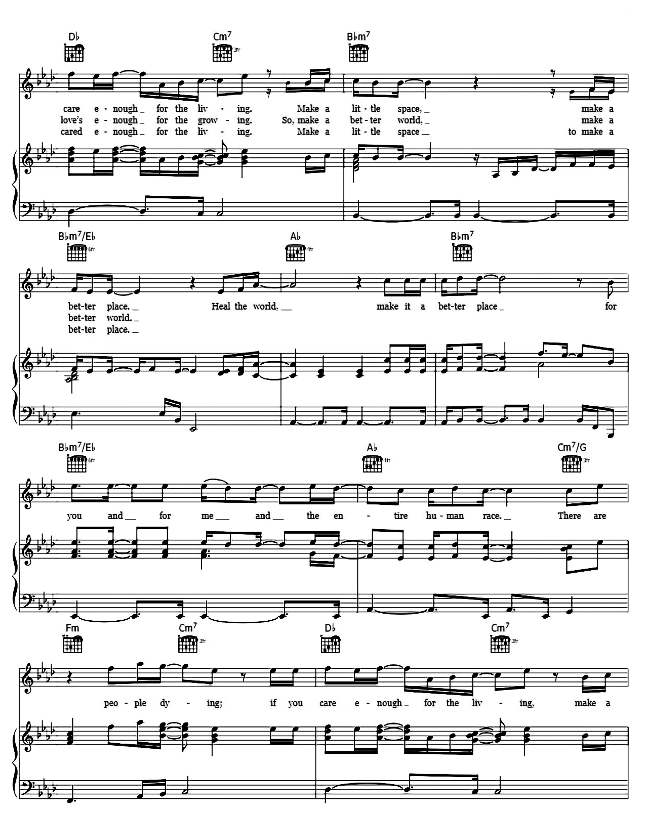 Heal The World sheet music 3