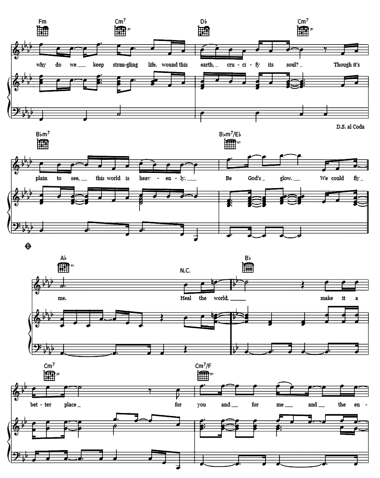 Heal The World sheet music 5