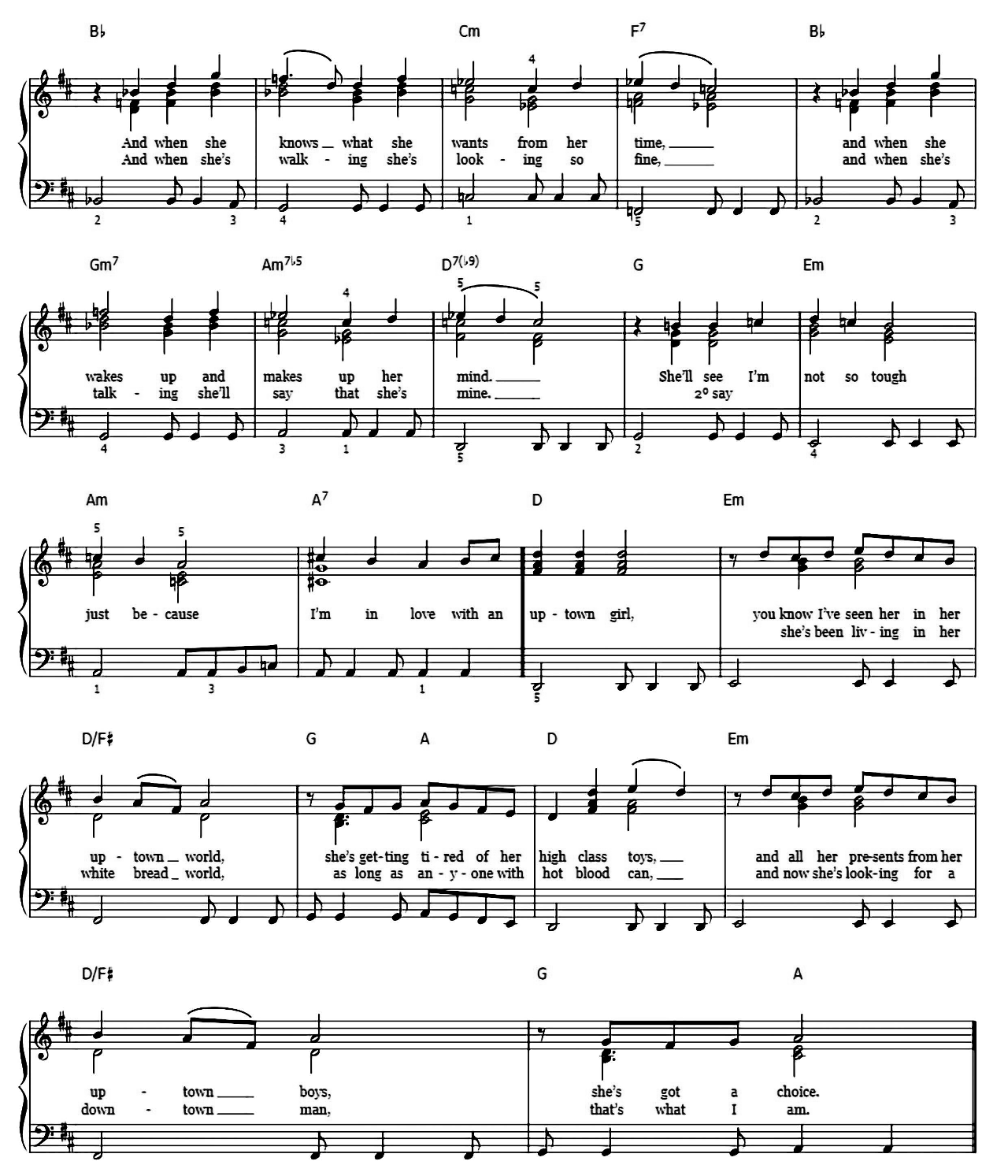 Uptown Girl sheet music 2